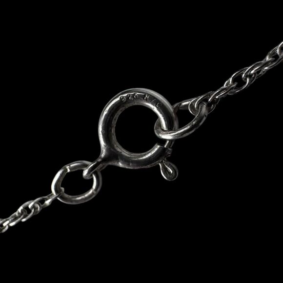 Vintage Sterling Silver Blue Topaz Pendant & Chain Necklace 18 inch, Solitaire - Picture 15 of 16